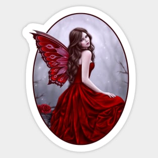 Winter Rose Butterfly Fairy Sticker